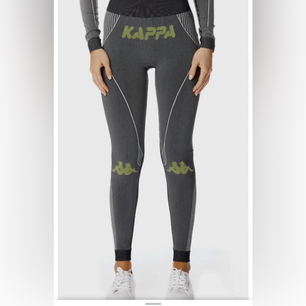 KAPPA Authentic Trybunalski Black Grey Skin Fit Leggings Womens / L / XL